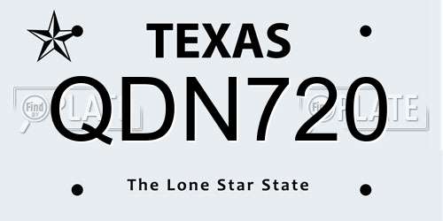 QDN720 Texas License Plate