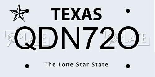 QDN72O Texas License Plate
