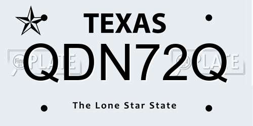 QDN72Q Texas License Plate