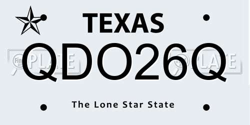 QDO26Q Texas License Plate