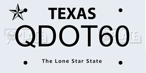 QDOT60 Texas License Plate