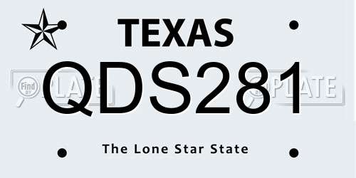 QDS281 Texas License Plate