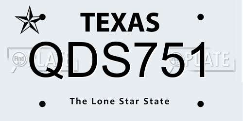 QDS751 Texas License Plate