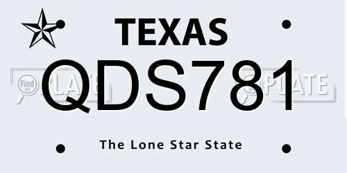 QDS781 Texas License Plate