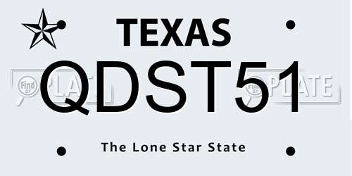 QDST51 Texas License Plate