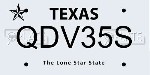 QDV35S Texas License Plate