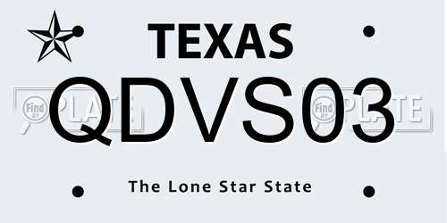 QDVS03 Texas License Plate