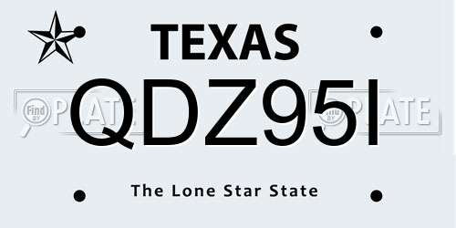 QDZ95I Texas License Plate