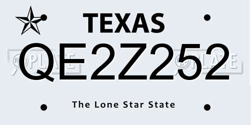 QE2Z252 Texas License Plate