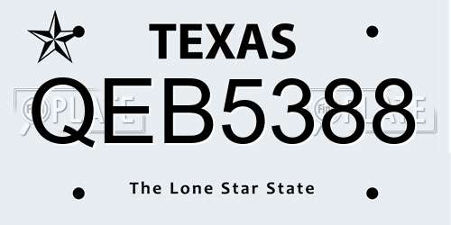 QEB5388 Texas License Plate