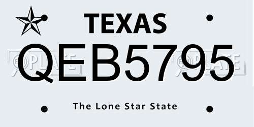 QEB5795 Texas License Plate