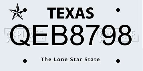 QEB8798 Texas License Plate