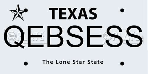 QEBSESS Texas License Plate