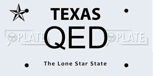QED Texas License Plate