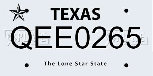 QEE0265 Texas License Plate