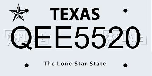 QEE5520 Texas License Plate