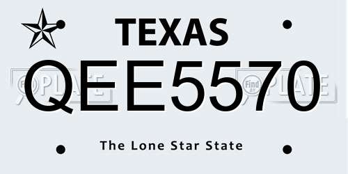 QEE5570 Texas License Plate