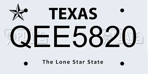 QEE5820 Texas License Plate