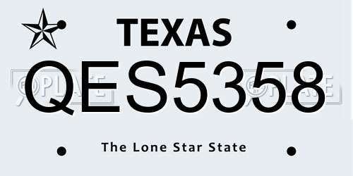QES5358 Texas License Plate
