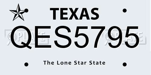 QES5795 Texas License Plate