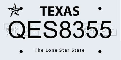 QES8355 Texas License Plate
