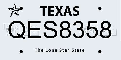 QES8358 Texas License Plate