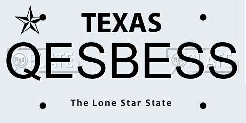 QESBESS Texas License Plate