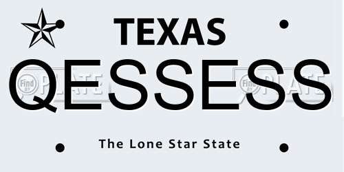 QESSESS Texas License Plate