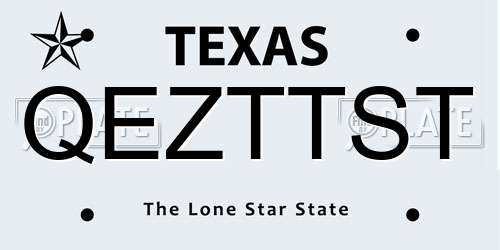 QEZTTST Texas License Plate