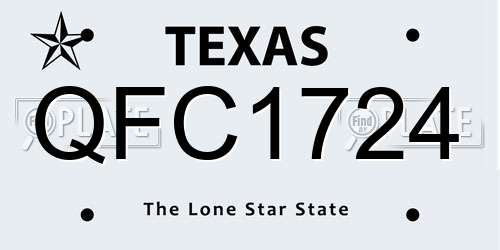 QFC1724 Texas License Plate