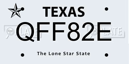 QFF82E Texas License Plate