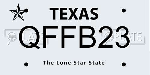 QFFB23 Texas License Plate