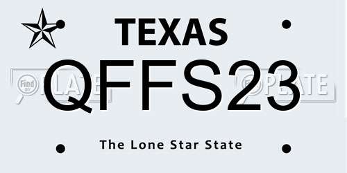 QFFS23 Texas License Plate