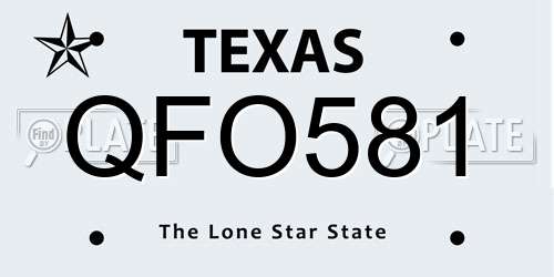 QFO581 Texas License Plate
