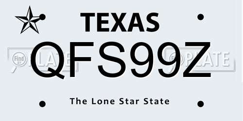 QFS99Z Texas License Plate
