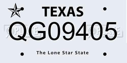 QG09405 Texas License Plate