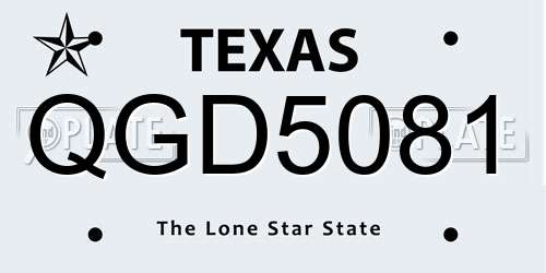 QGD5081 Texas License Plate