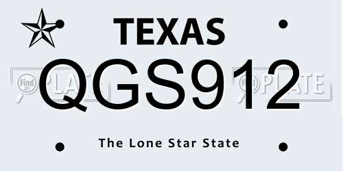 QGS912 Texas License Plate