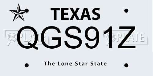 QGS91Z Texas License Plate