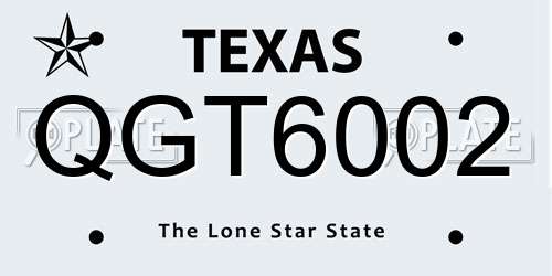 QGT6002 Texas License Plate