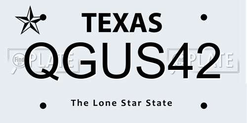 QGUS42 Texas License Plate