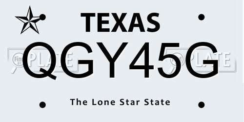 QGY45G Texas License Plate