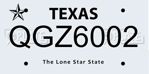 QGZ6002 Texas License Plate