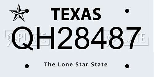 QH28487 Texas License Plate