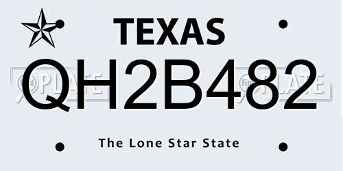 QH2B482 Texas License Plate