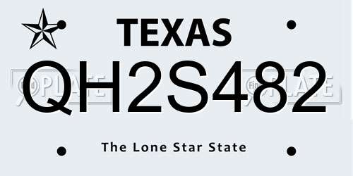QH2S482 Texas License Plate