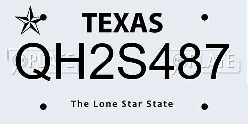 QH2S487 Texas License Plate