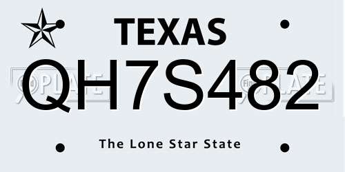 QH7S482 Texas License Plate