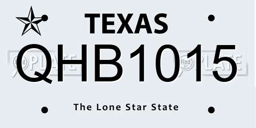QHB1015 Texas License Plate