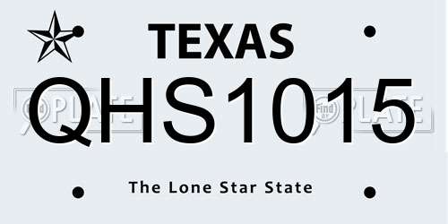 QHS1015 Texas License Plate